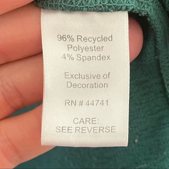 Bloom Yoga Wear Oversized Off-Shoulder Sweatshirt Poly Spandex Teal Green Large - Picture 6 of 7